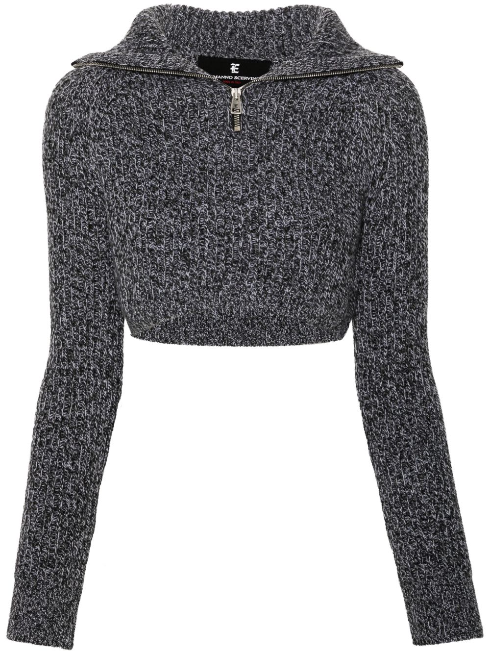 Ermanno Scervino 拉链短款毛衣 - 灰色