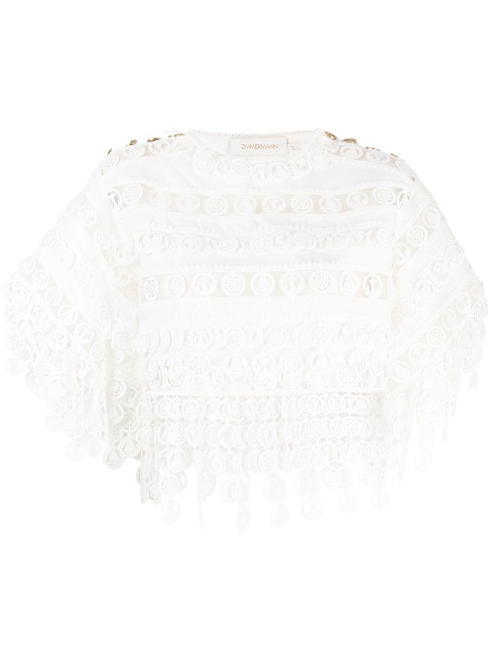 ZIMMERMANN High Tide Nautical 短款上衣 - 白色