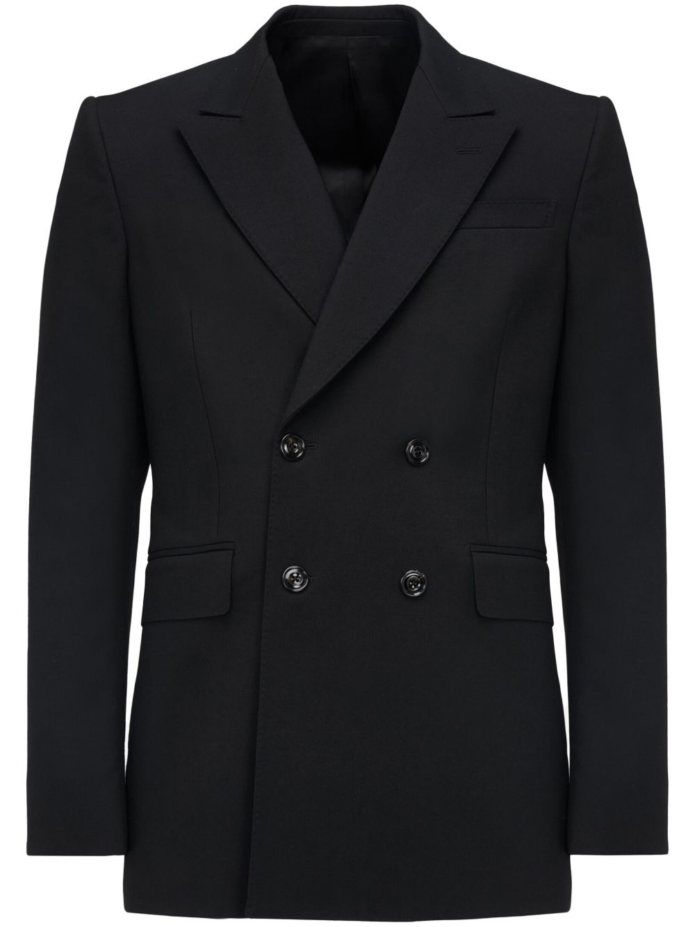 Alexander McQueen 利落肩部双排扣西装夹克 - 黑色