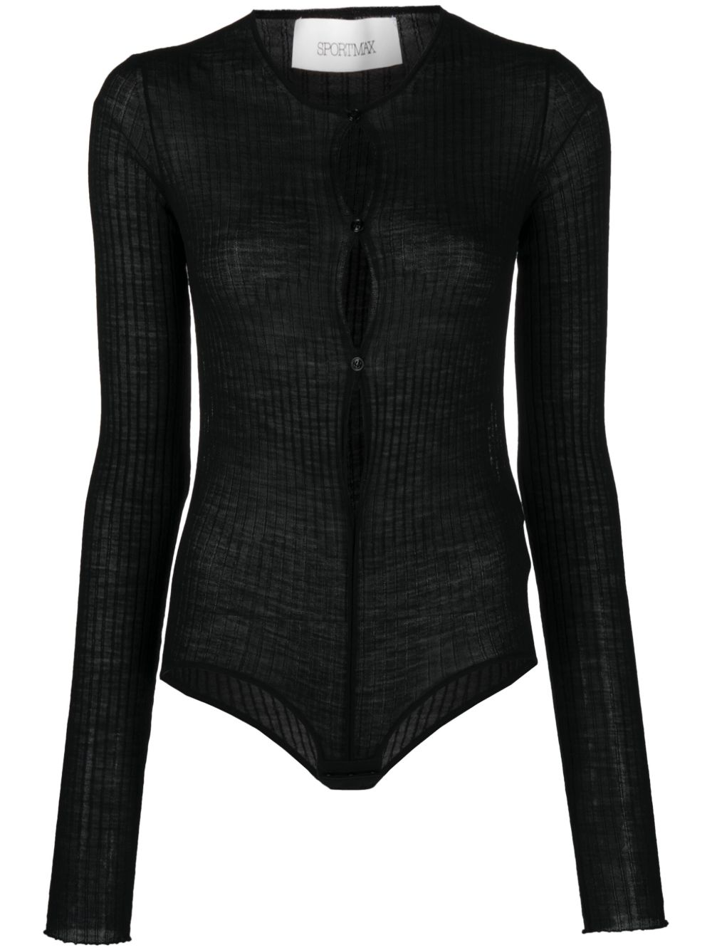 Sportmax Dinar 罗纹连体紧身衣 - 黑色