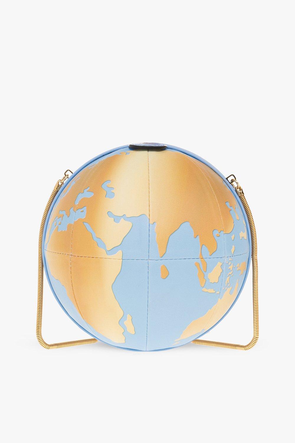 Moschino World Map Printed Chain-link Shoulder Bag