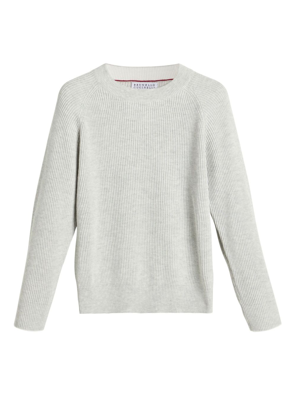 Brunello Cucinelli Kids 棉罗纹针织毛衣 - 白色