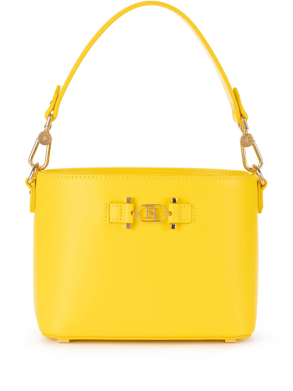 Elisabetta Franchi logo马衔扣手提包 - 黄色