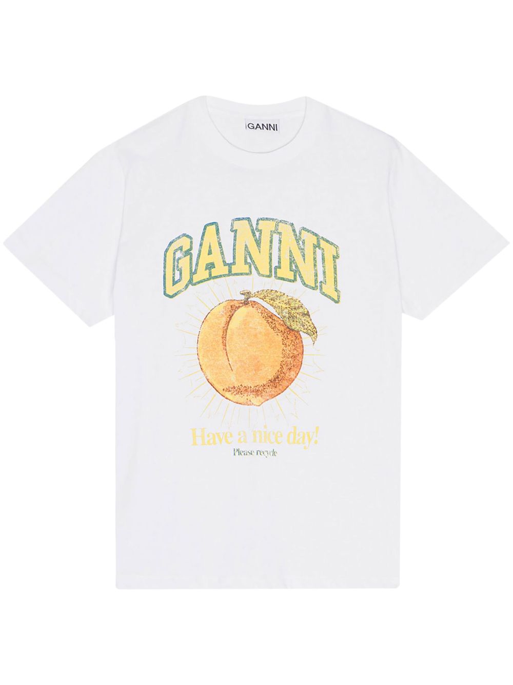 GANNI logo印花T恤 - 白色