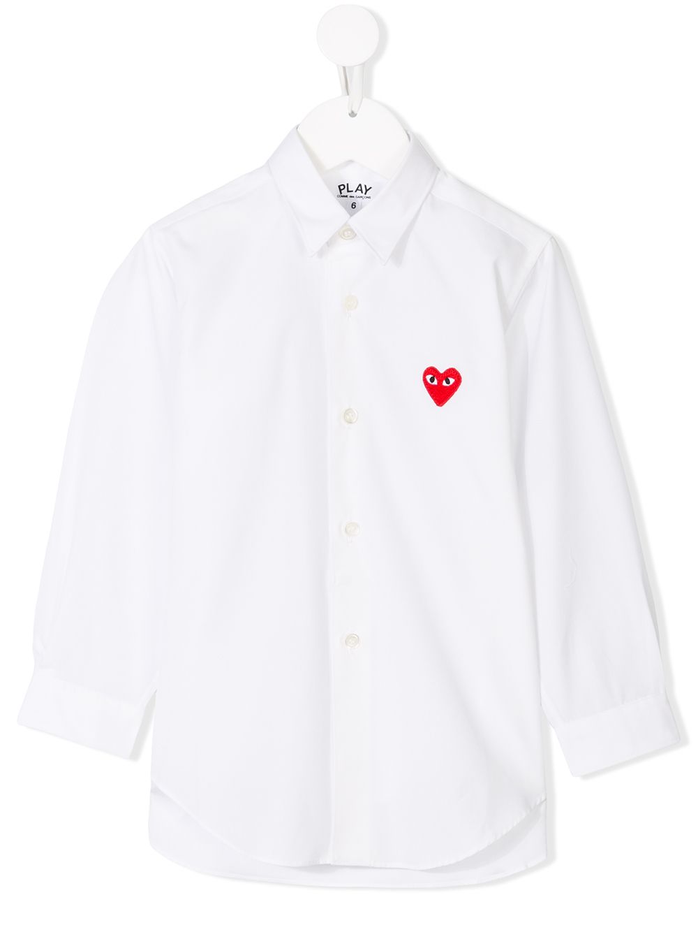 Comme Des Garçons Play Kids 爱心刺绣衬衫 - 白色