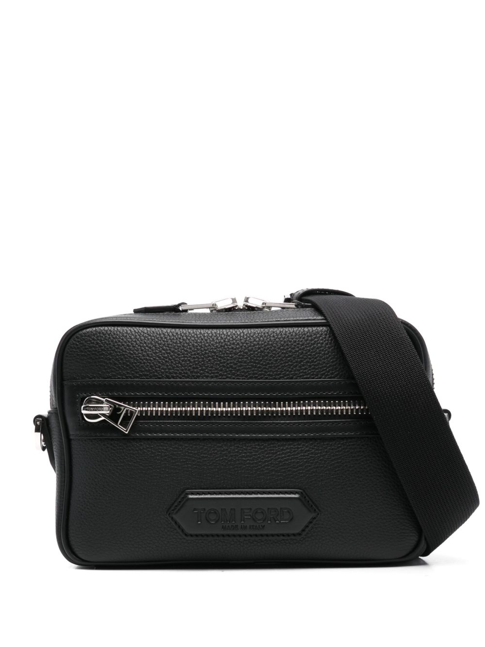 TOM FORD leather messenger bag - 黑色