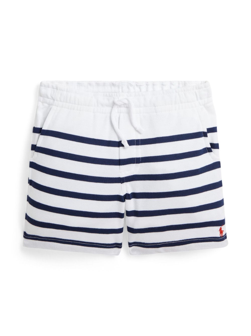 POLO RALPH LAUREN KIDS 条纹棉短裤 - 白色