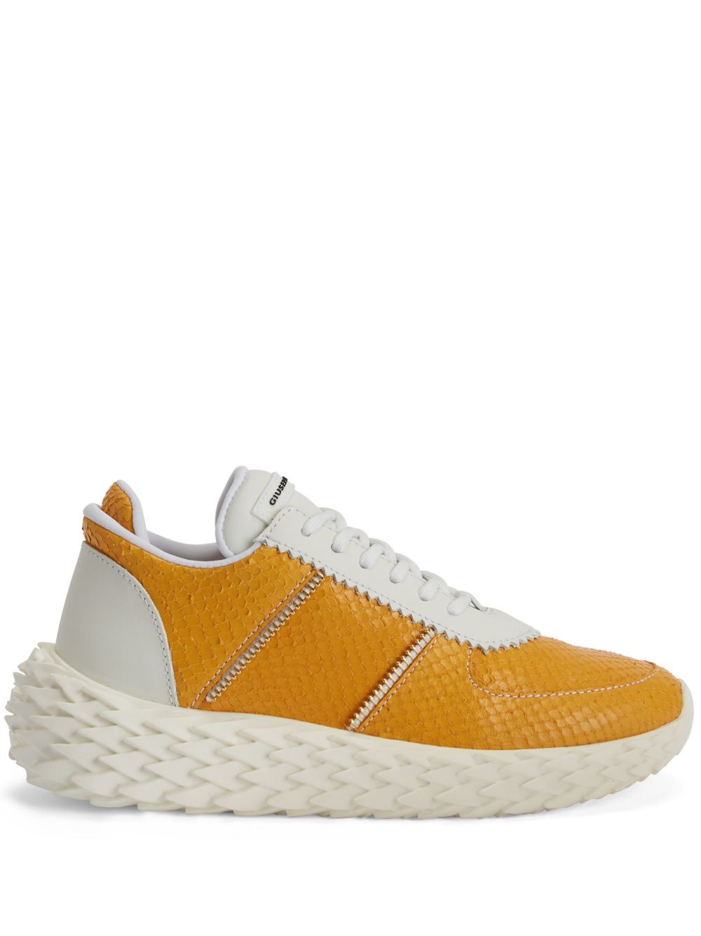 Giuseppe Zanotti Urchin snakeskin-effect sneakers - 黄色