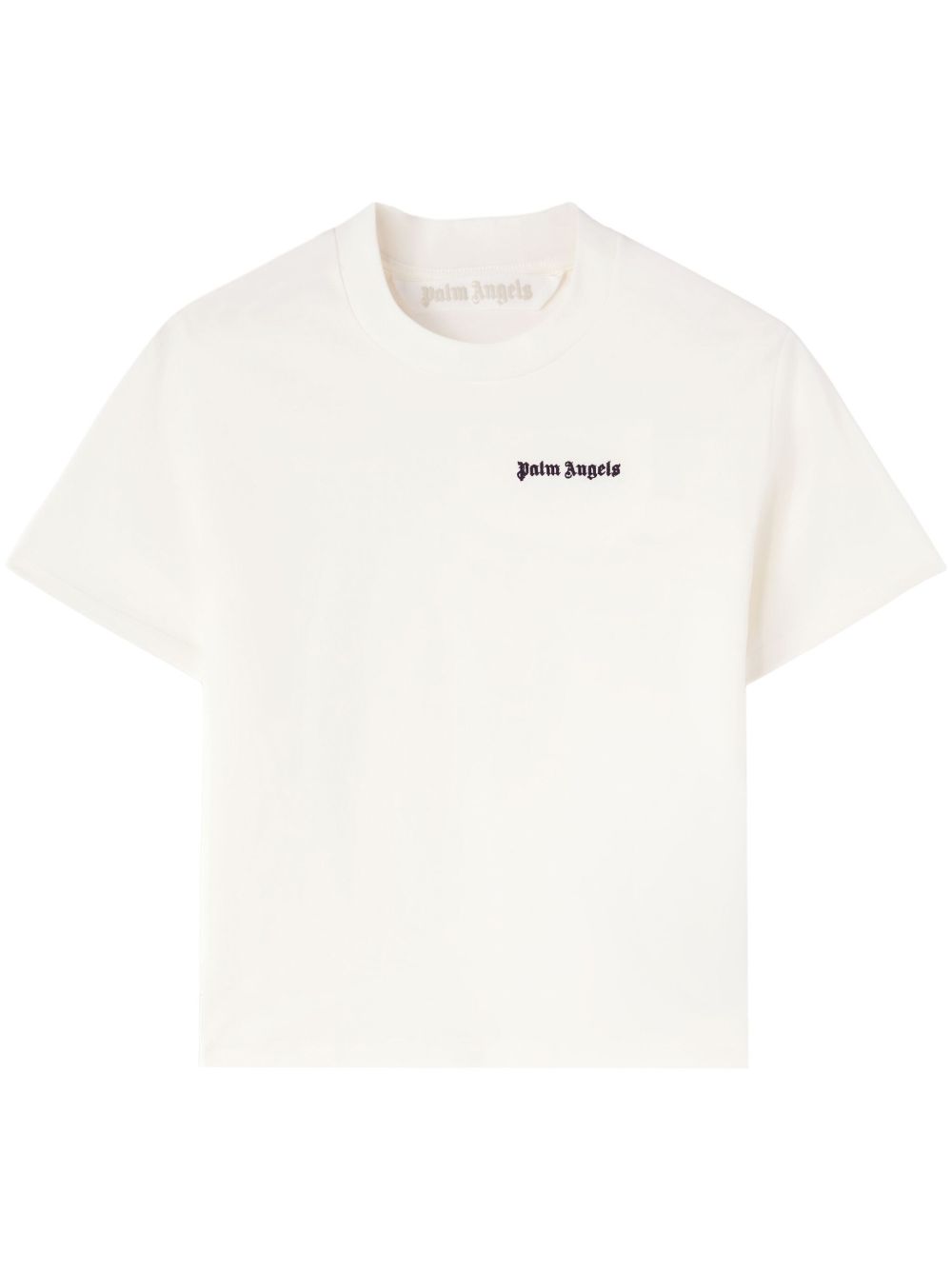 Palm Angels logo刺绣棉T恤 - 白色