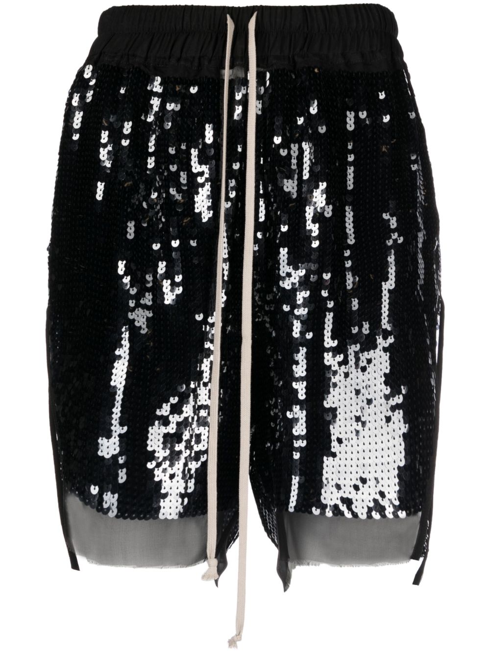 Rick Owens 亮片缀饰运动短裤 - 黑色