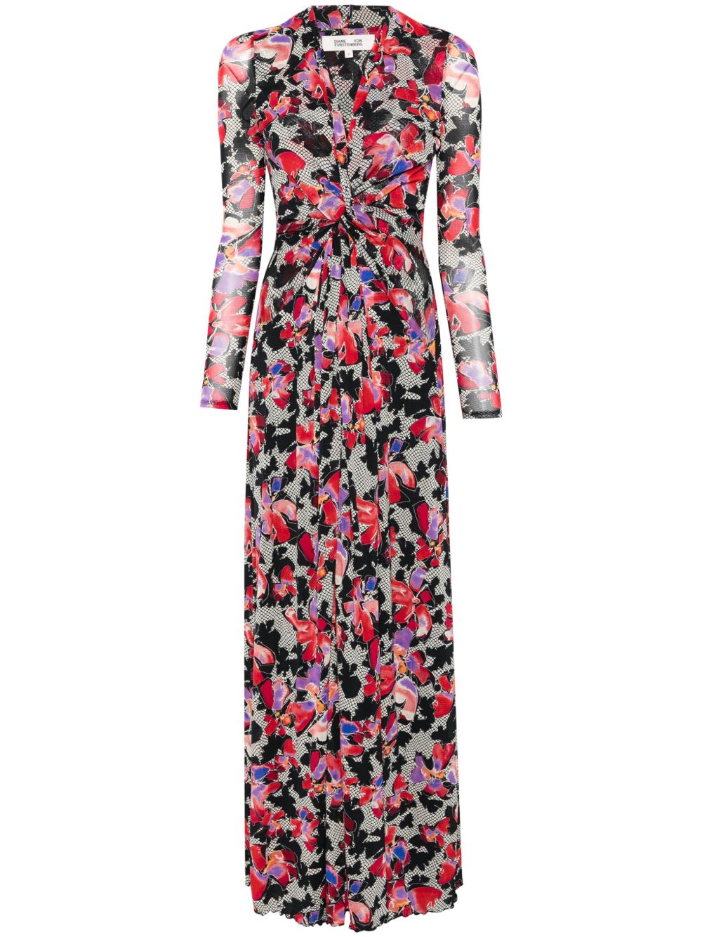 DVF Diane von Furstenberg Kassia 超长连衣裙 - 红色