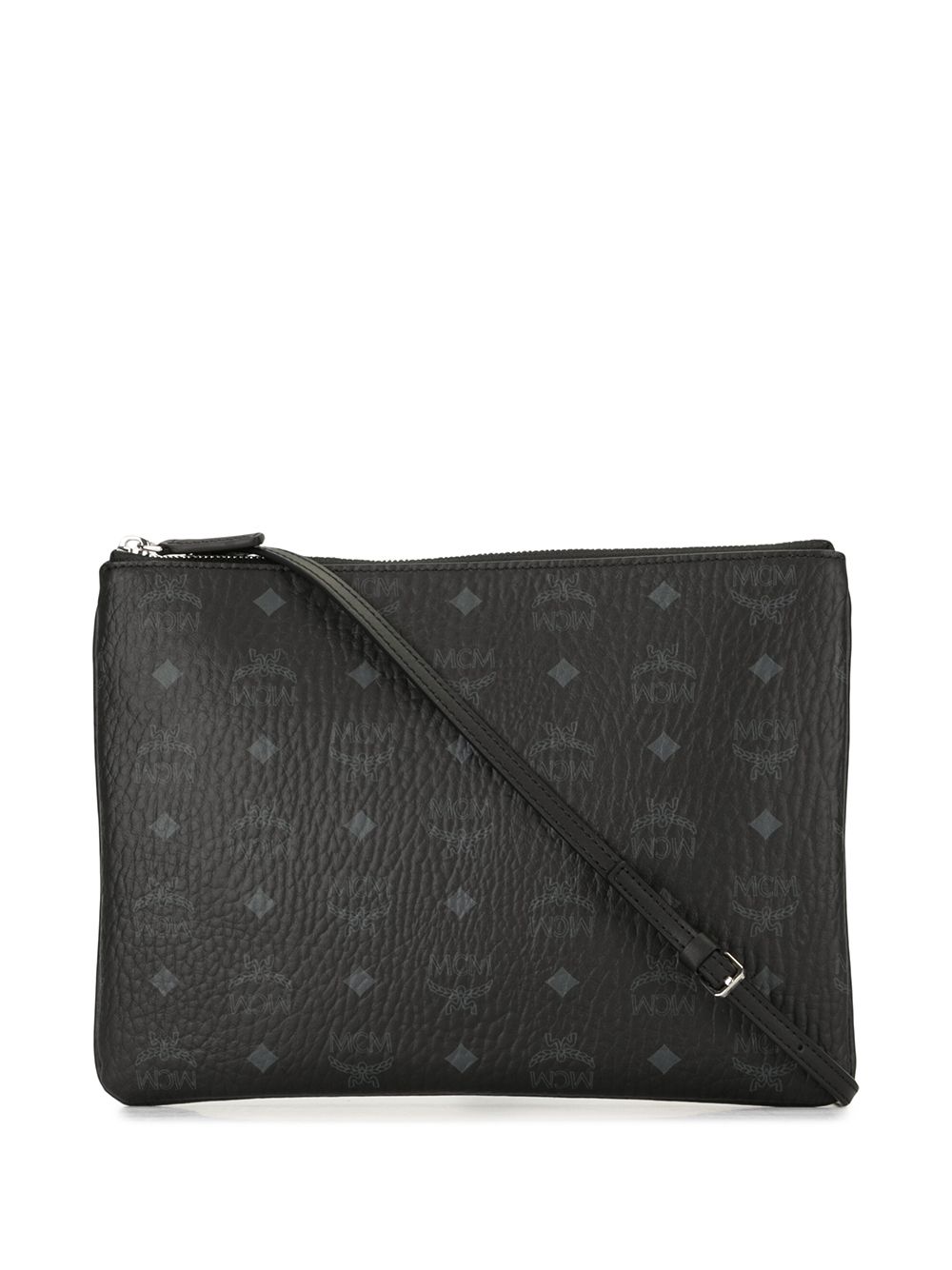 MCM Visetos logo印花斜挎包 - 黑色