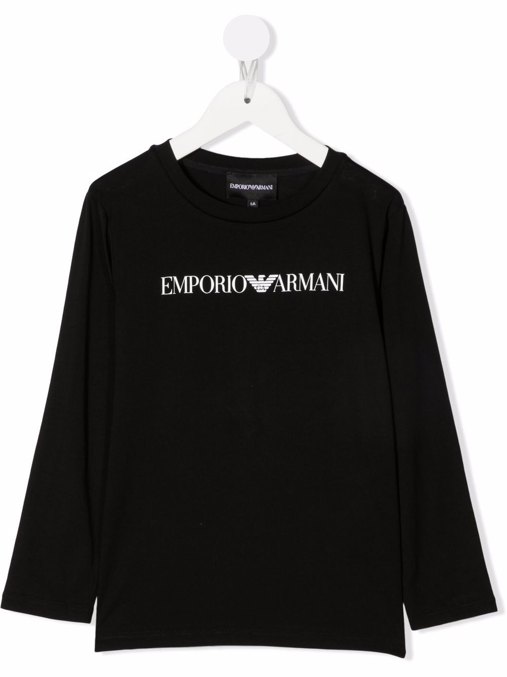 Emporio Armani Kids logo印花T恤 - 黑色
