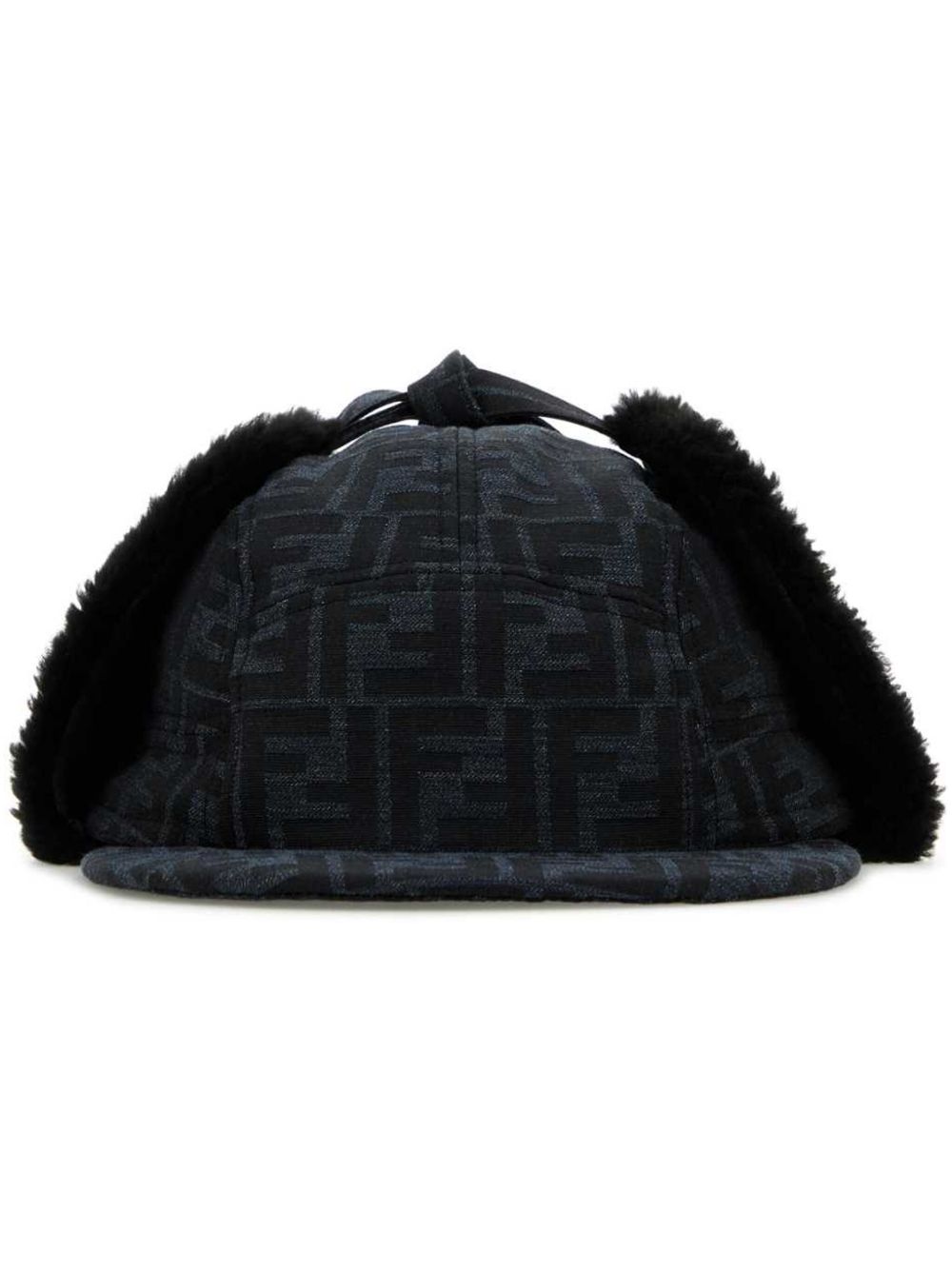FENDI FF logo帆布棒球帽 - 蓝色