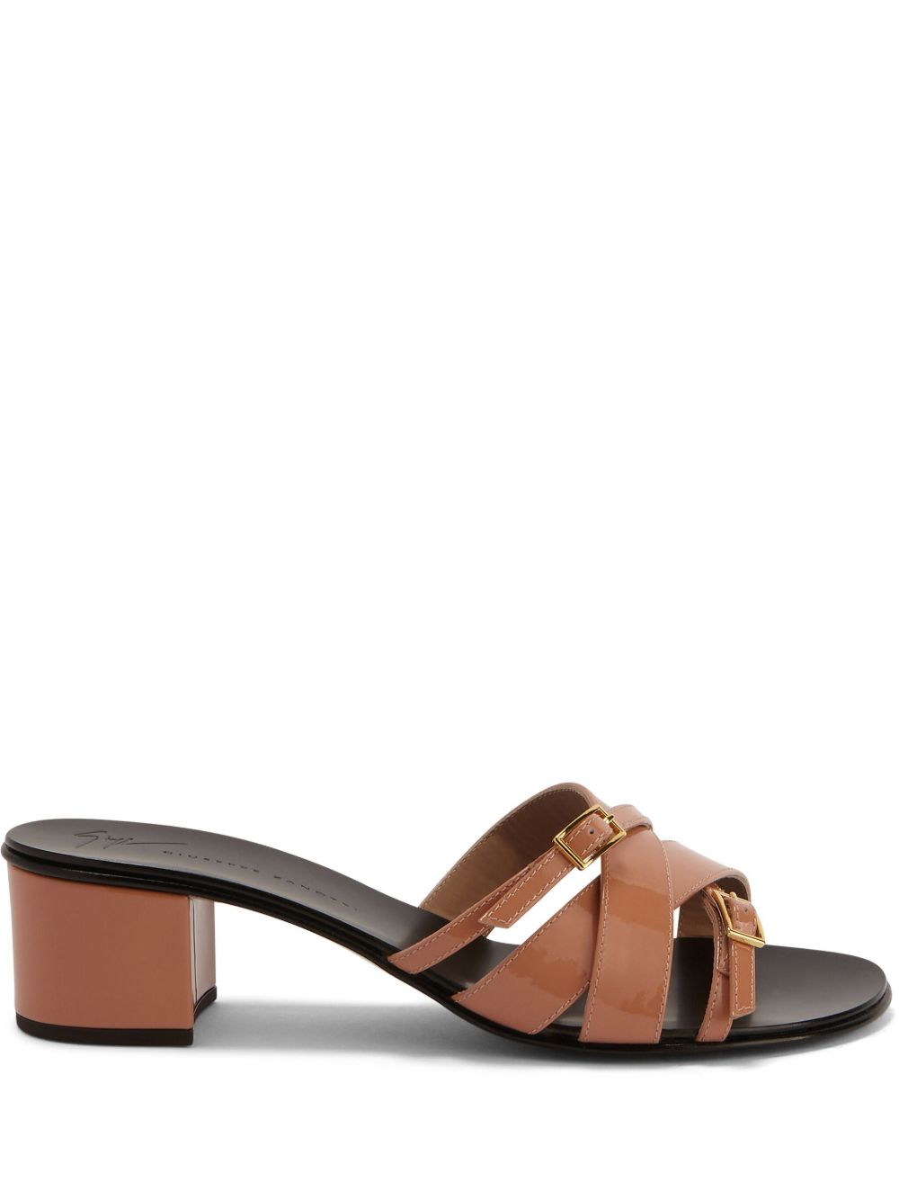 Giuseppe Zanotti Alhima 扣环皮质凉鞋 - 中性色