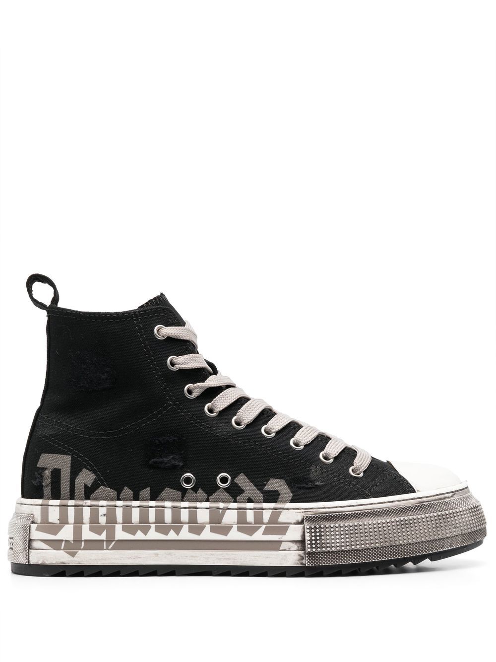 DSQUARED2 高帮厚底运动鞋 - 黑色