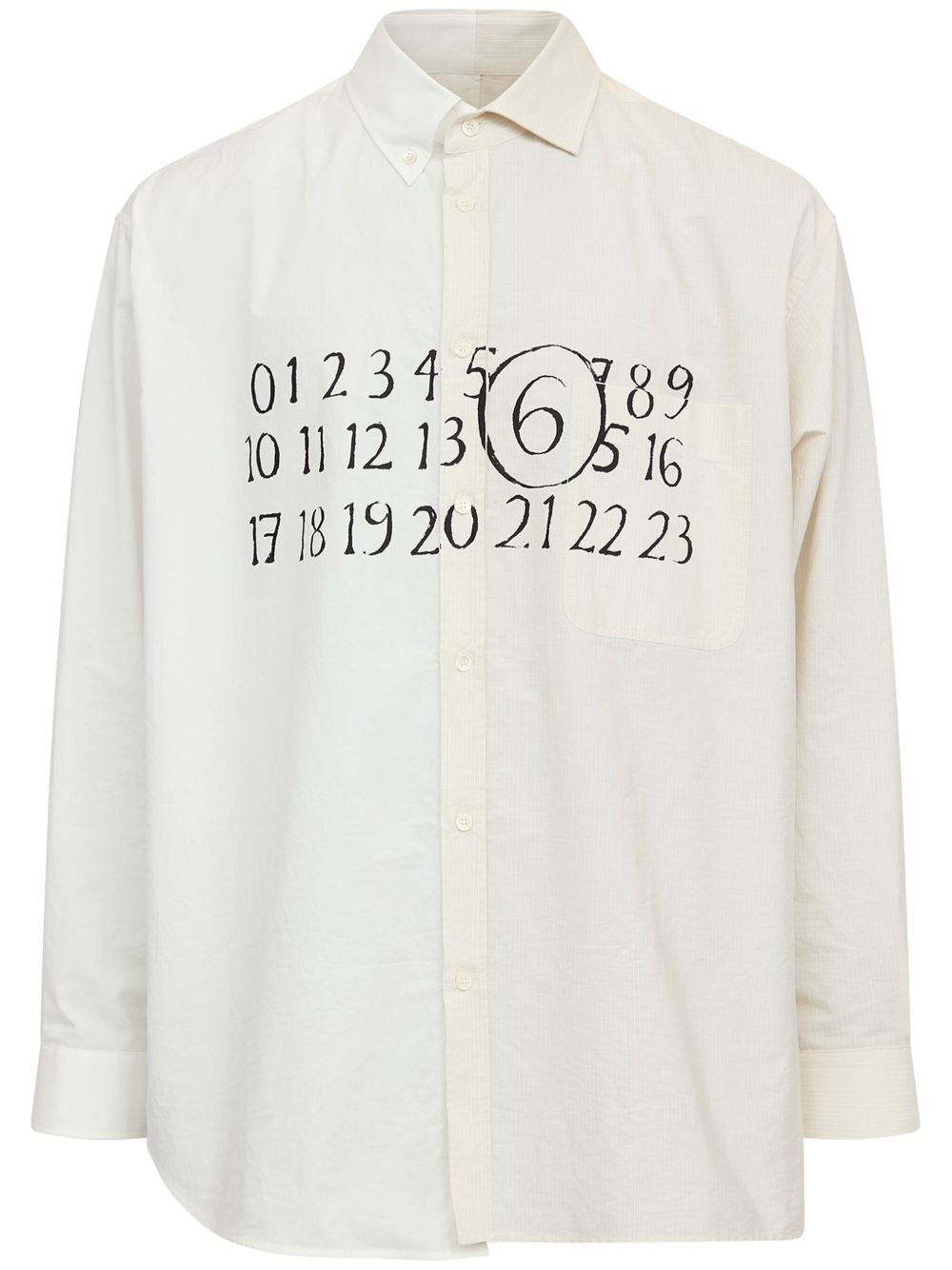 MM6 Maison Margiela 不对称棉衬衫 - 中性色