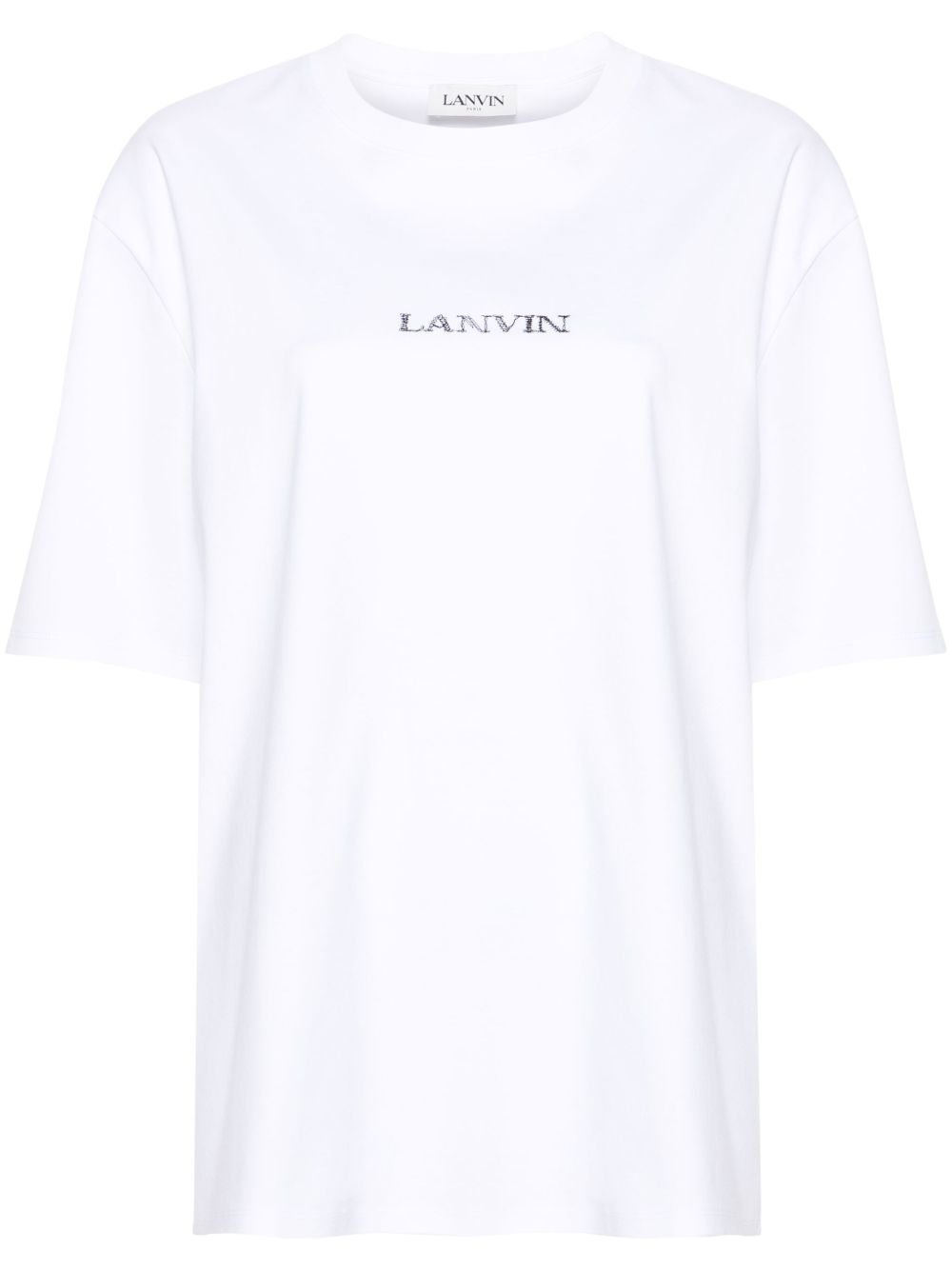 Lanvin logo刺绣棉T恤 - 白色