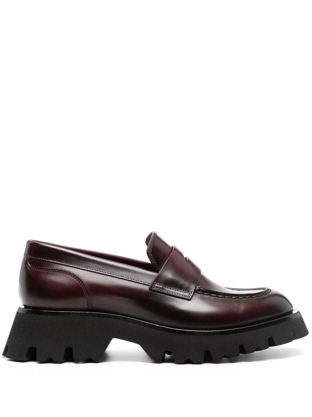 Santoni Alfie 皮质经典乐福鞋 - 红色