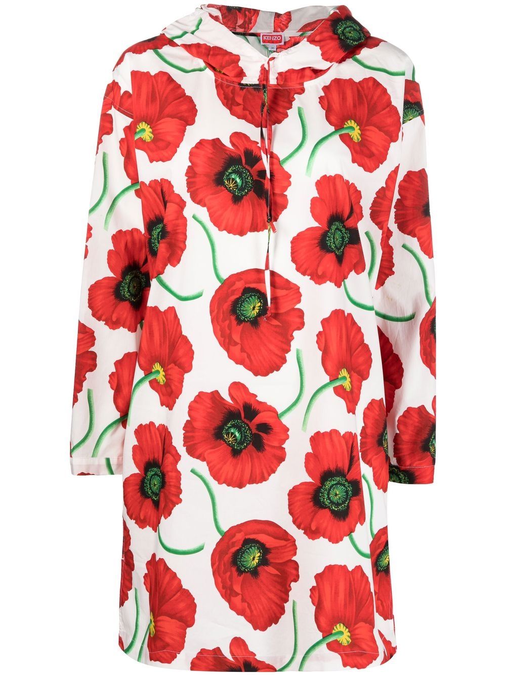 Kenzo Kenzo Poppy 连帽卫衣式连衣裙 - 白色