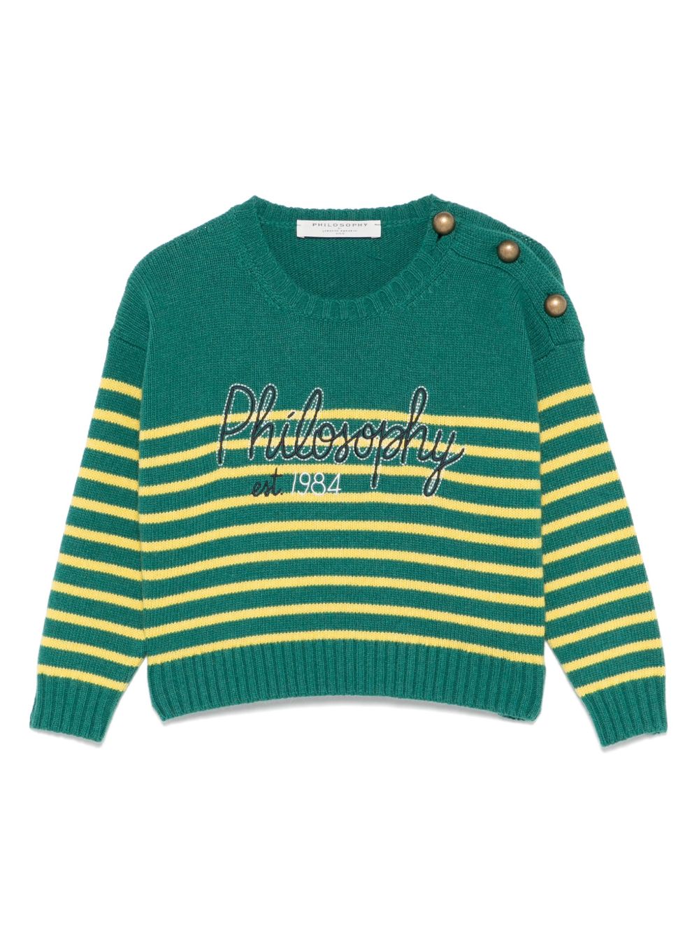 Philosophy Di Lorenzo Serafini Kids 条纹毛衣 - 绿色