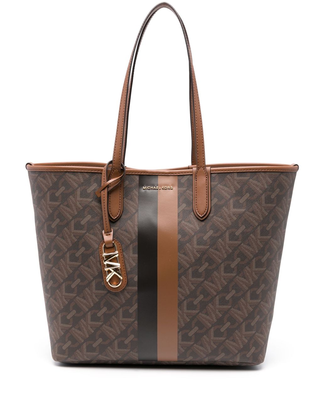 Michael Kors Eliza 皮质手提包 - 褐色