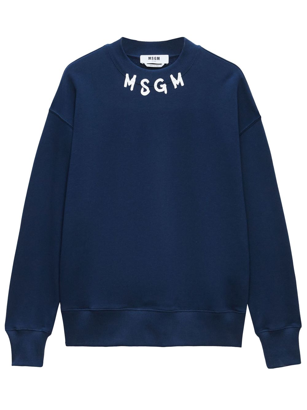 MSGM 企领logo印花卫衣 - 蓝色
