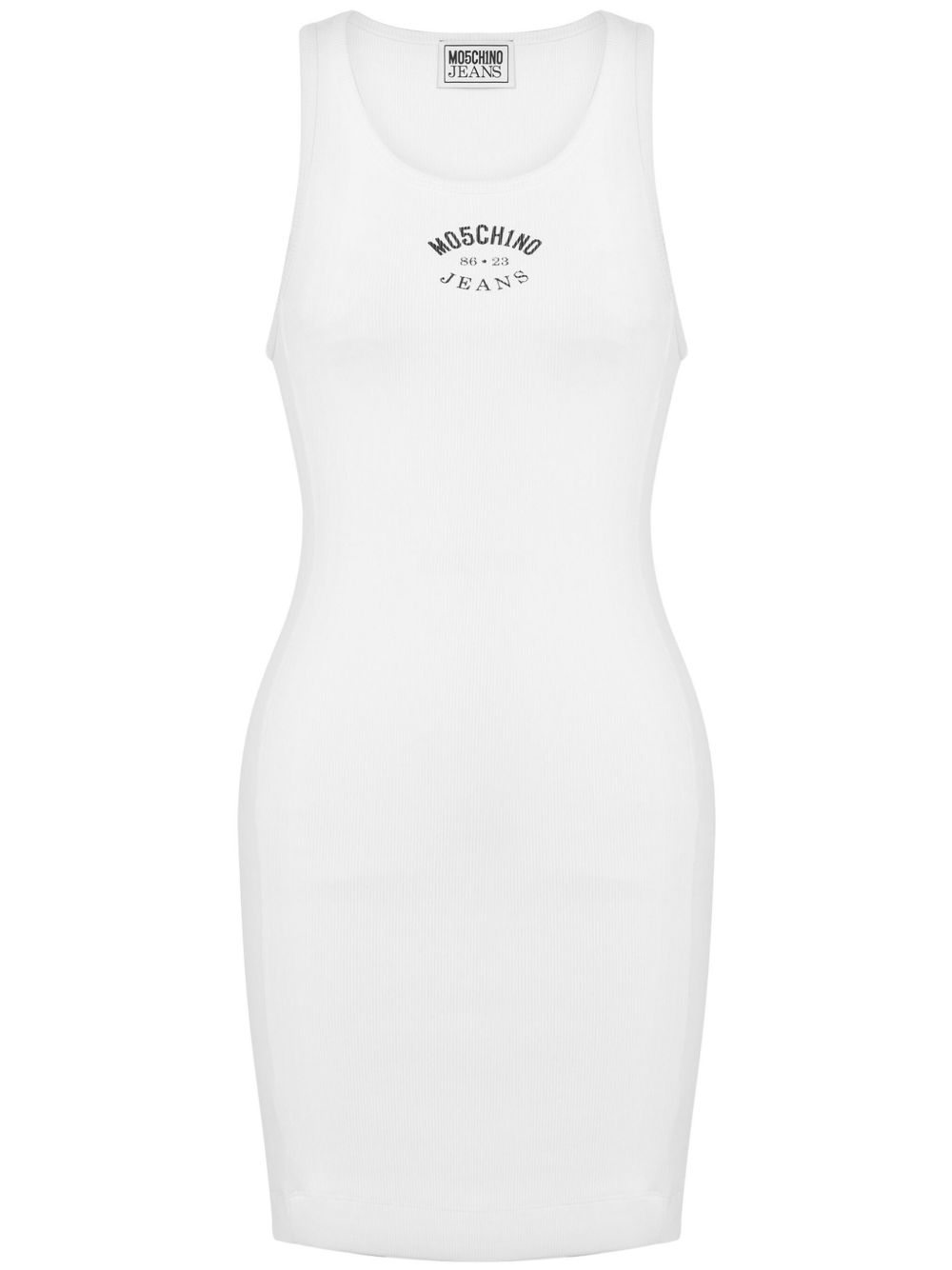 MOSCHINO JEANS logo-print mini dress - 白色