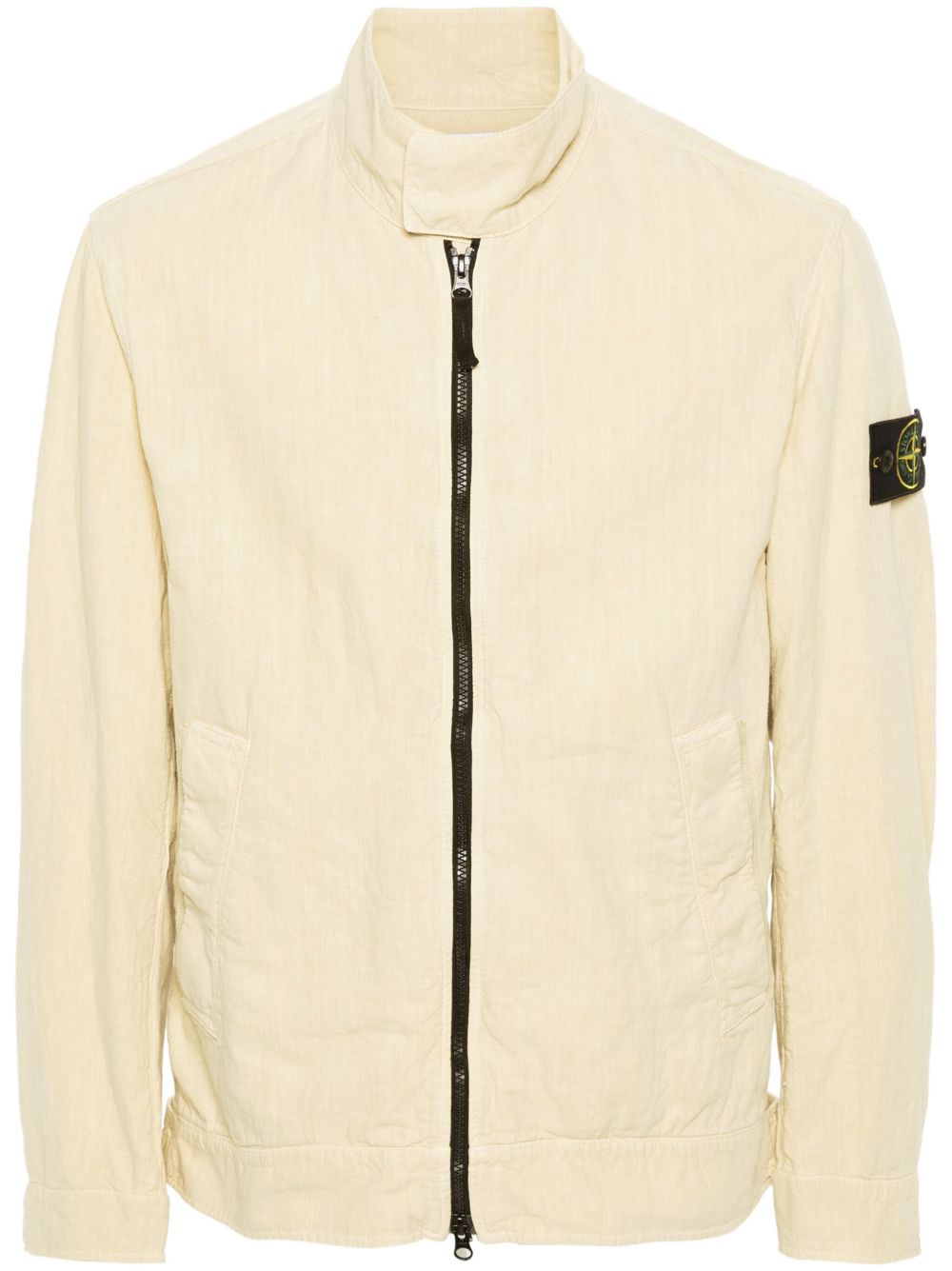 Stone Island 罗盘徽章亚麻混纺夹克 - 中性色