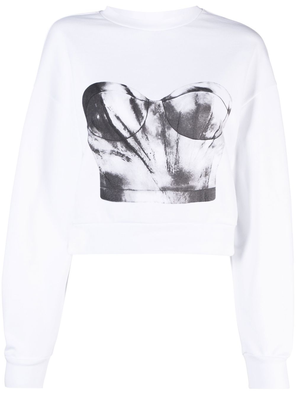 Alexander McQueen 紧身胸衣式图案卫衣 - 白色