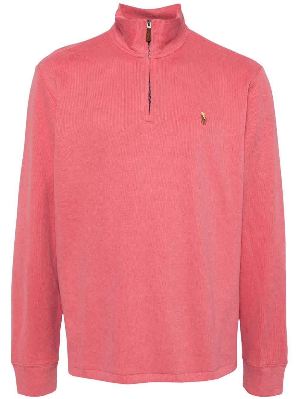 Polo Ralph Lauren Polo-Pony 图案拉链领卫衣 - 粉色