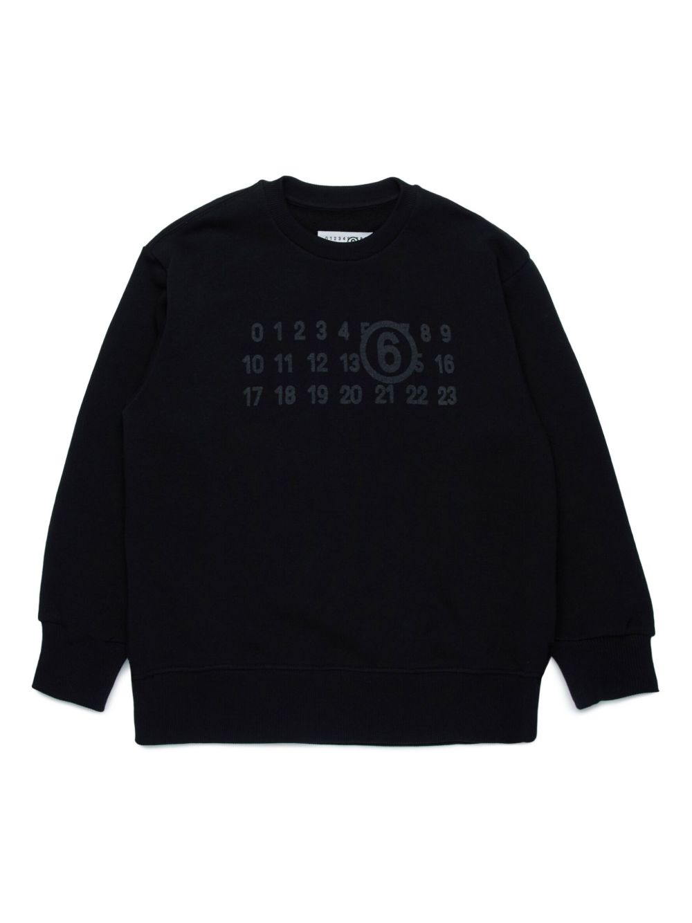 MM6 Maison Margiela Kids logo印花棉卫衣 - 黑色