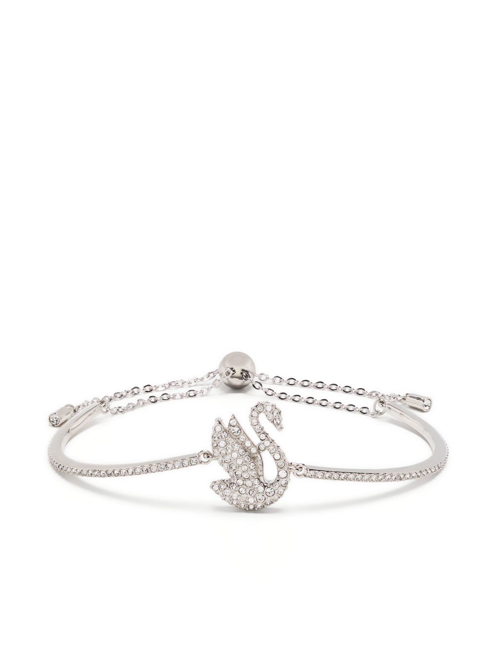 Swarovski logo吊饰手链 - 银色