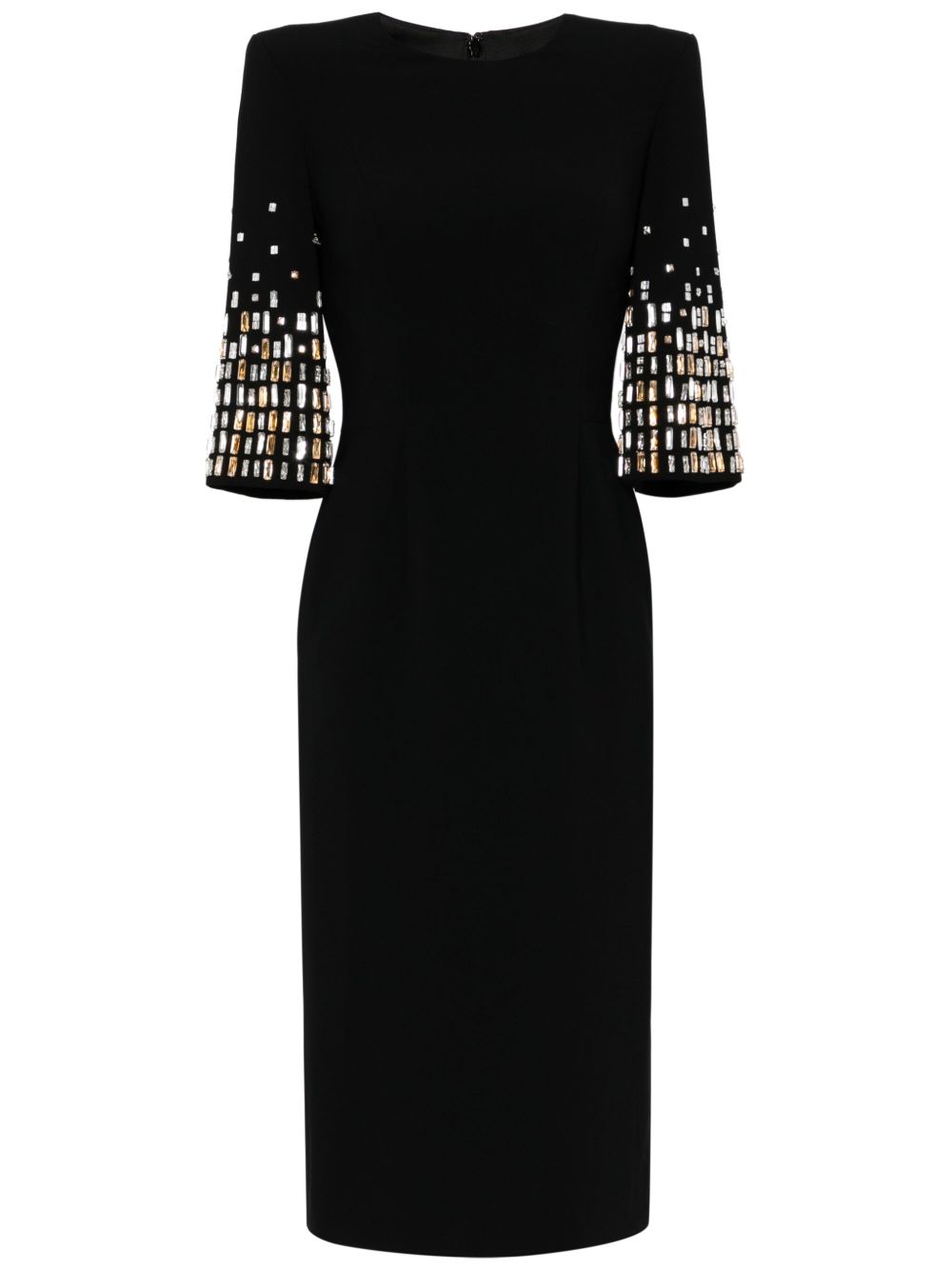Jenny Packham Highball Queen 晶饰中长连衣裙 - 黑色