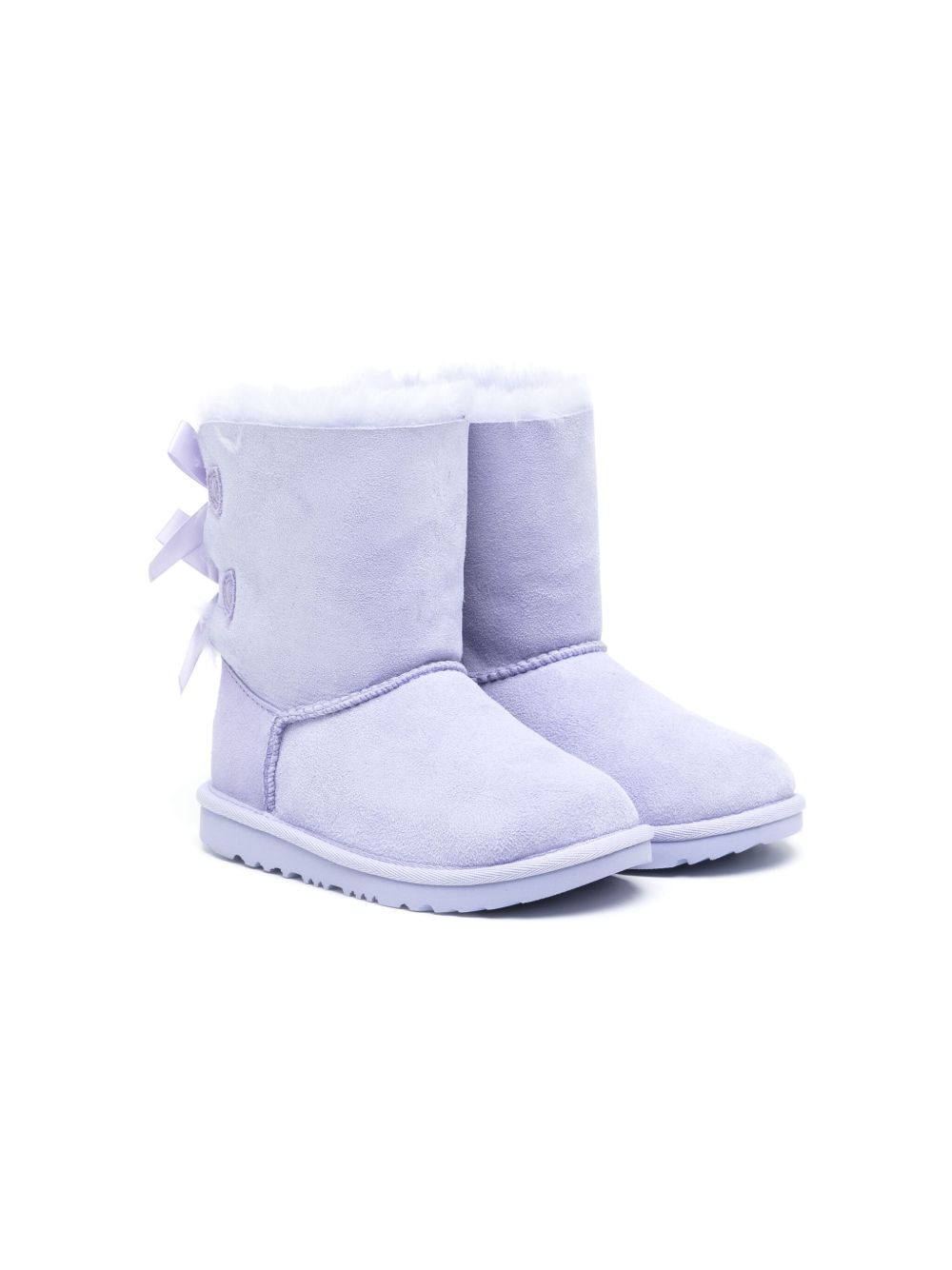 UGG Kids 蝴蝶结细节圆头短靴 - 紫色