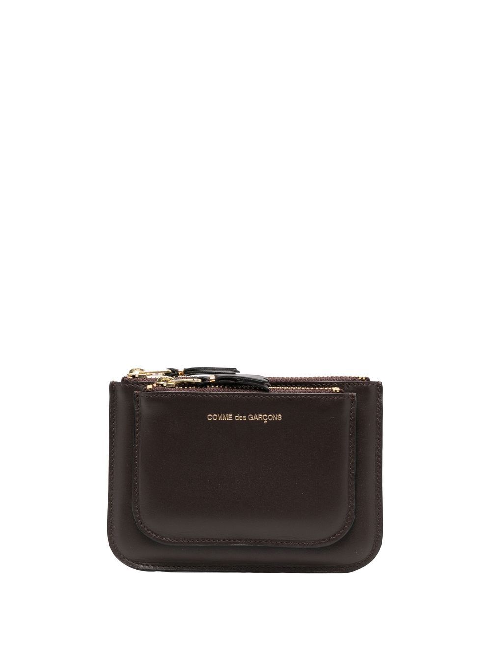 Comme Des Garçons Wallet 双夹层皮质钱包 - 褐色