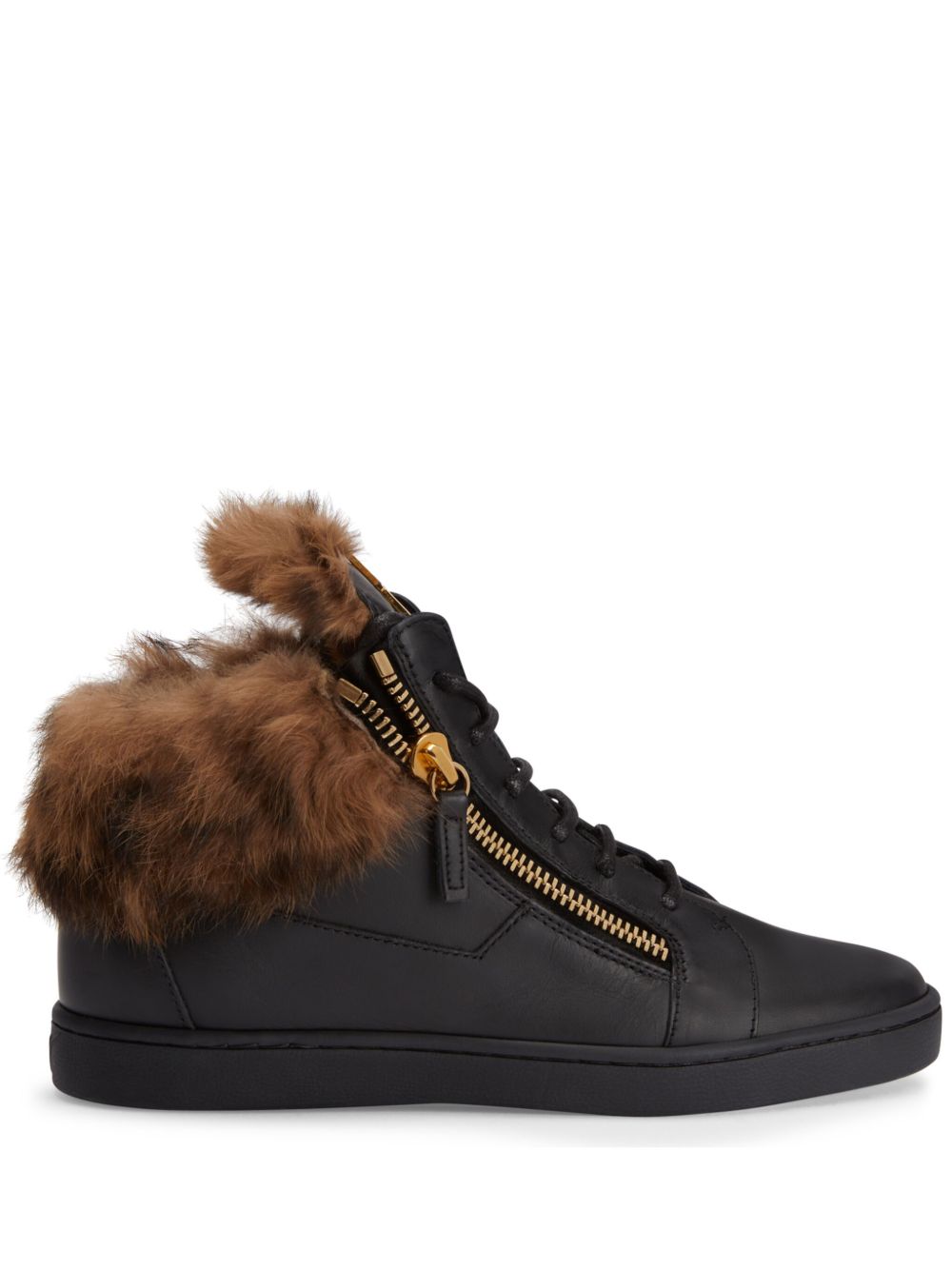 Giuseppe Zanotti Nicki 皮质运动鞋 - 黑色