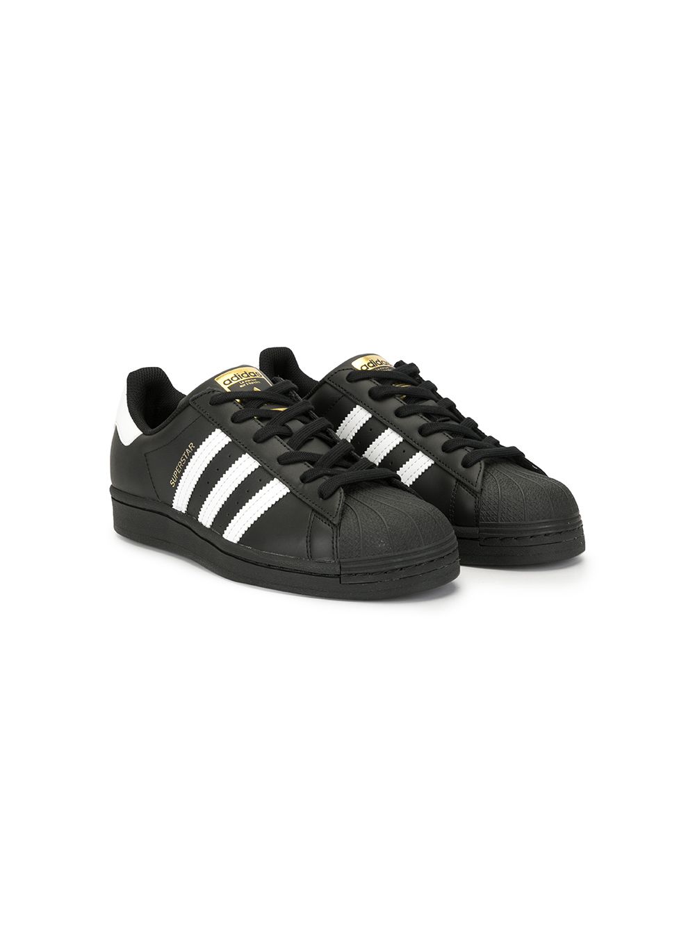 adidas Kids Superstar J 板鞋 - 黑色