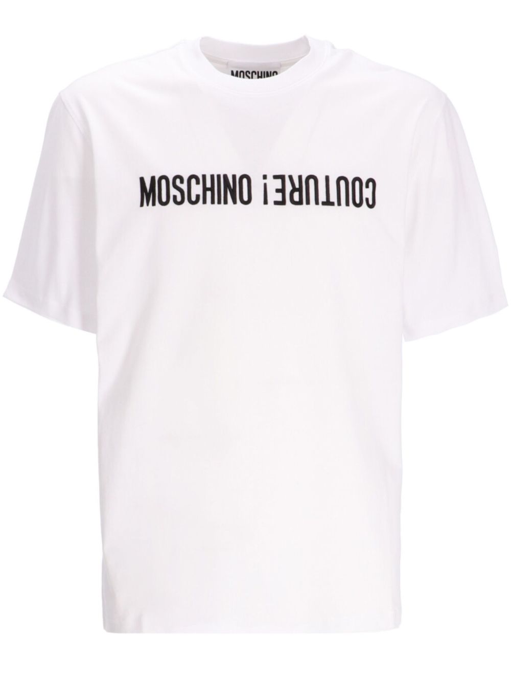 Moschino logo印花棉T恤 - 白色