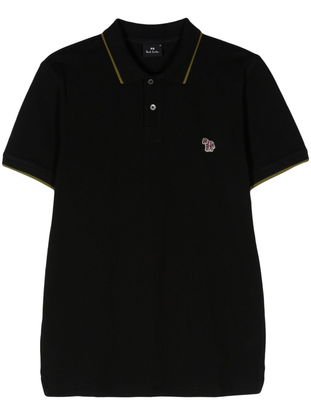 PS Paul Smith logo贴花polo衫 - 黑色