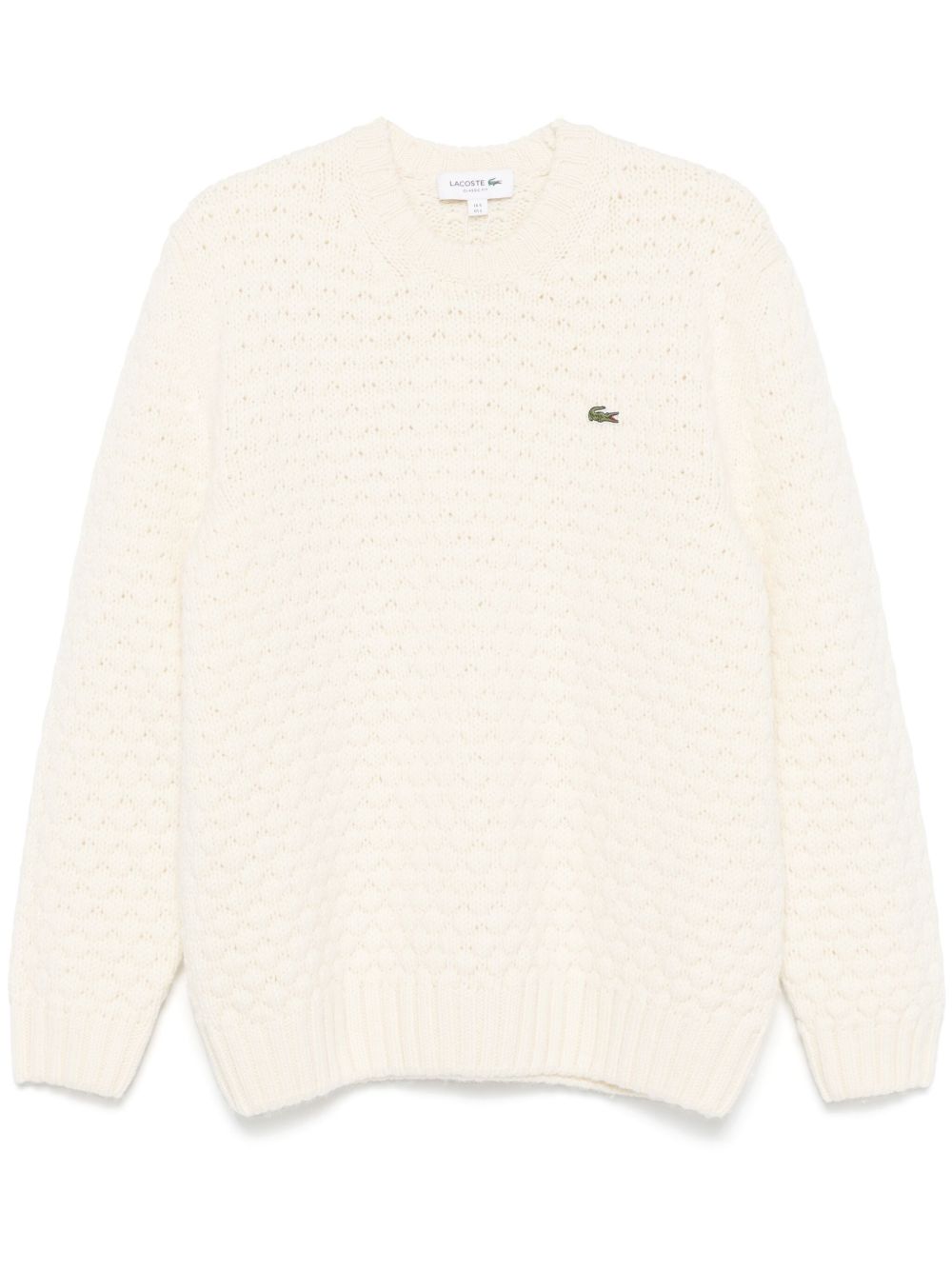 Lacoste 圆领羊毛毛衣 - 白色