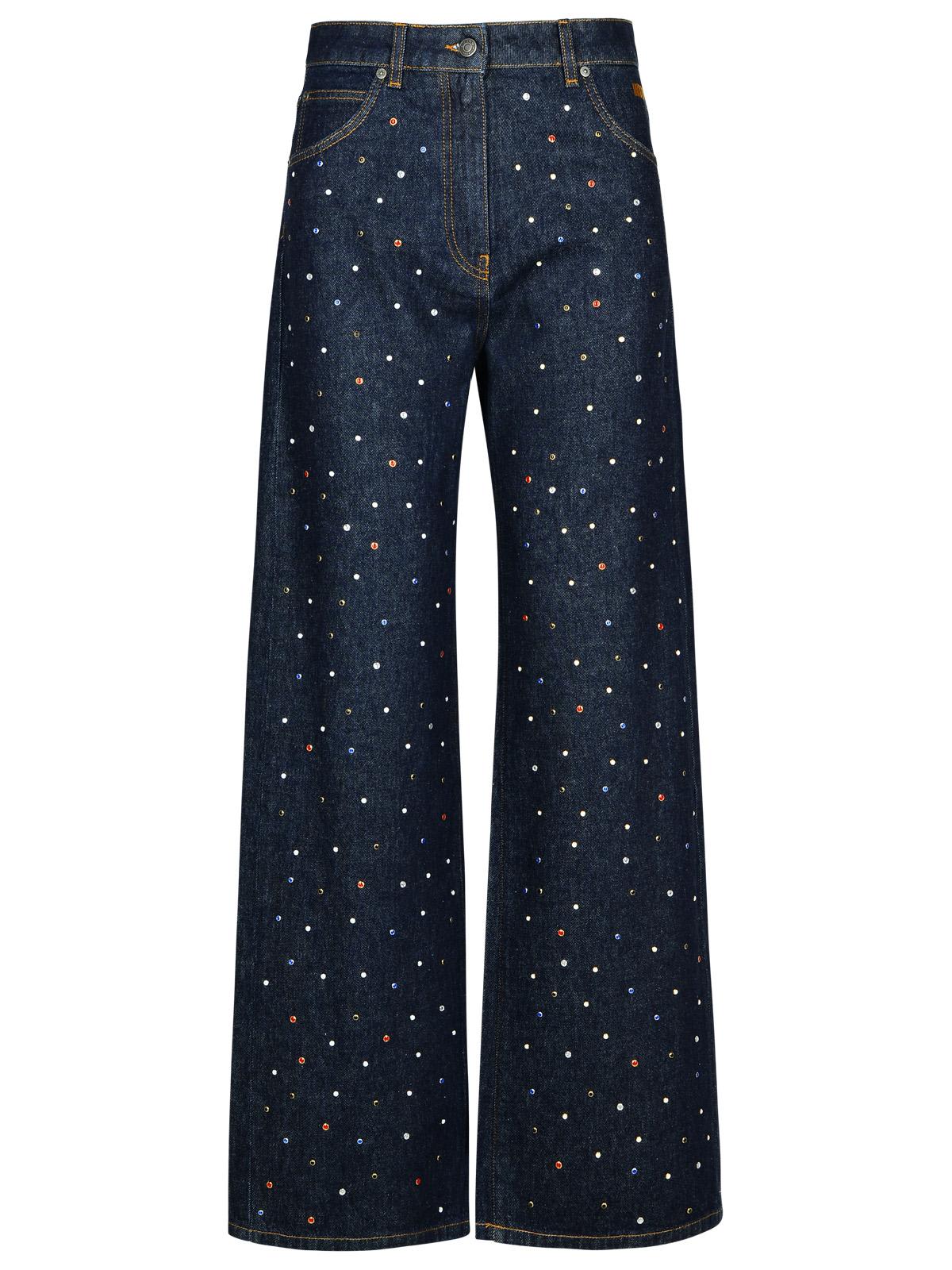 MSGM Blue Cotton Jeans