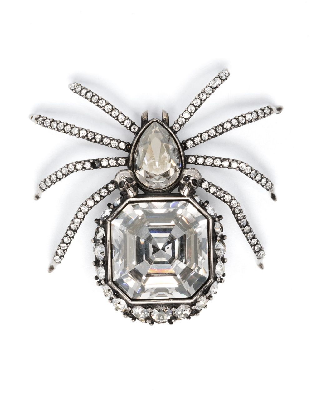 Alexander McQueen 晶饰蜘蛛胸针 - 灰色