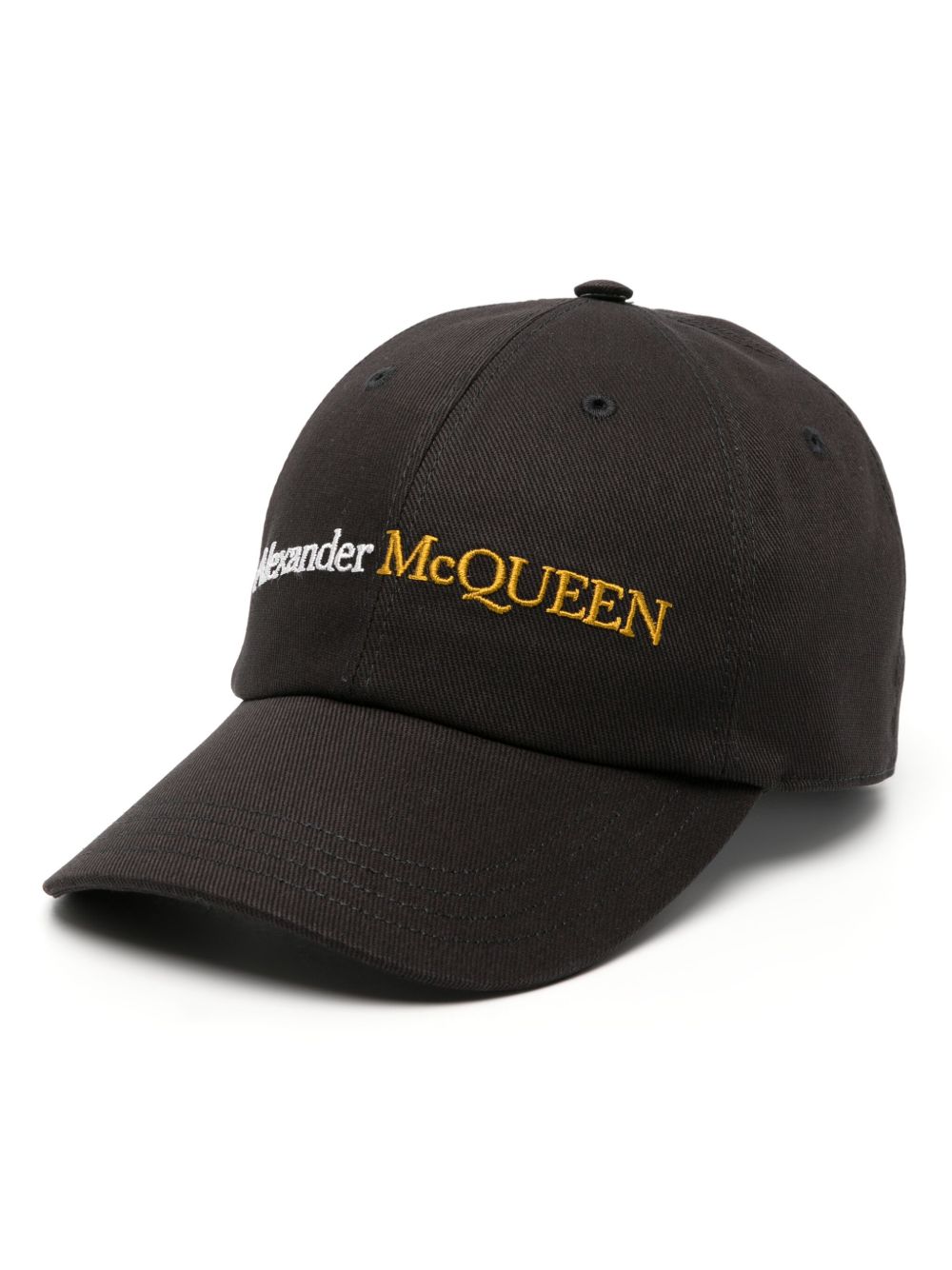 Alexander McQueen logo刺绣棉棒球帽 - 黑色