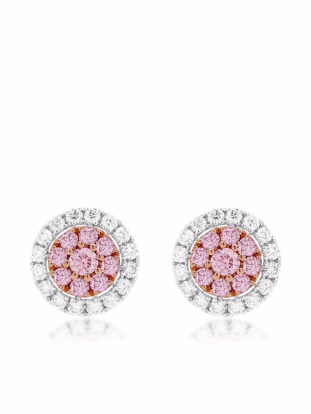 HYT Jewelry Argyle 18K白金钻石耳钉 - 银色
