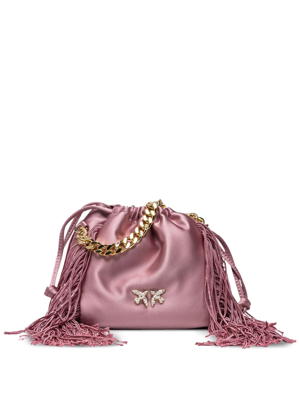 PINKO Atalanta logo刺绣手拿包 - 粉色