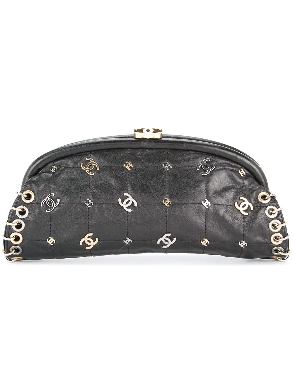 CHANEL Pre-Owned 古着Logos Chocolate Bar手拿包 - 黑色