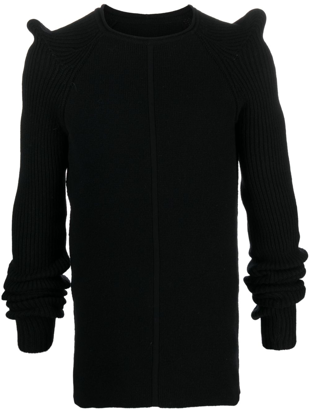 Rick Owens Luxor 3D 细节羊绒毛衣 - 黑色