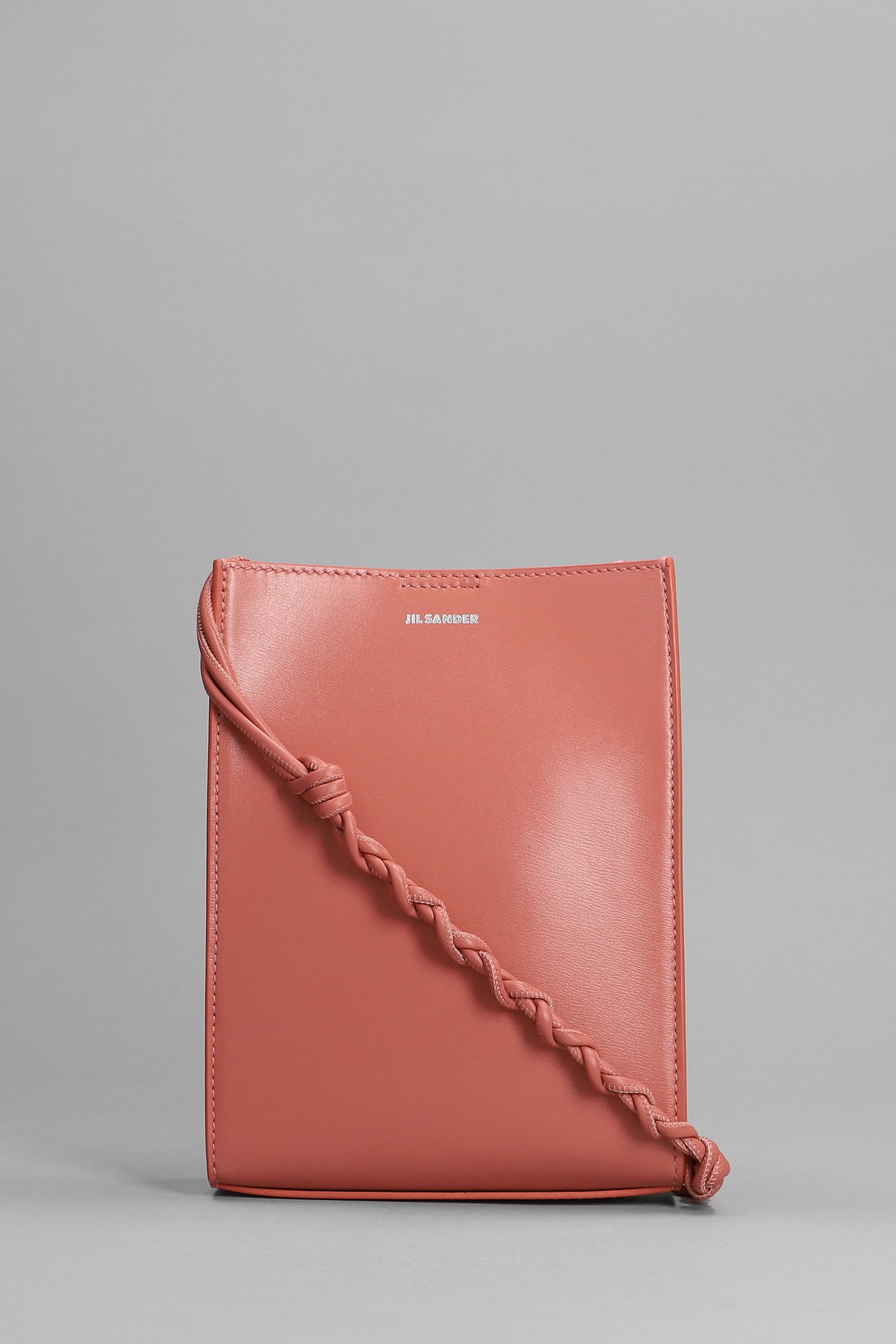 Jil Sander Dark Rose Leather Small Tangle Crossbody Bag