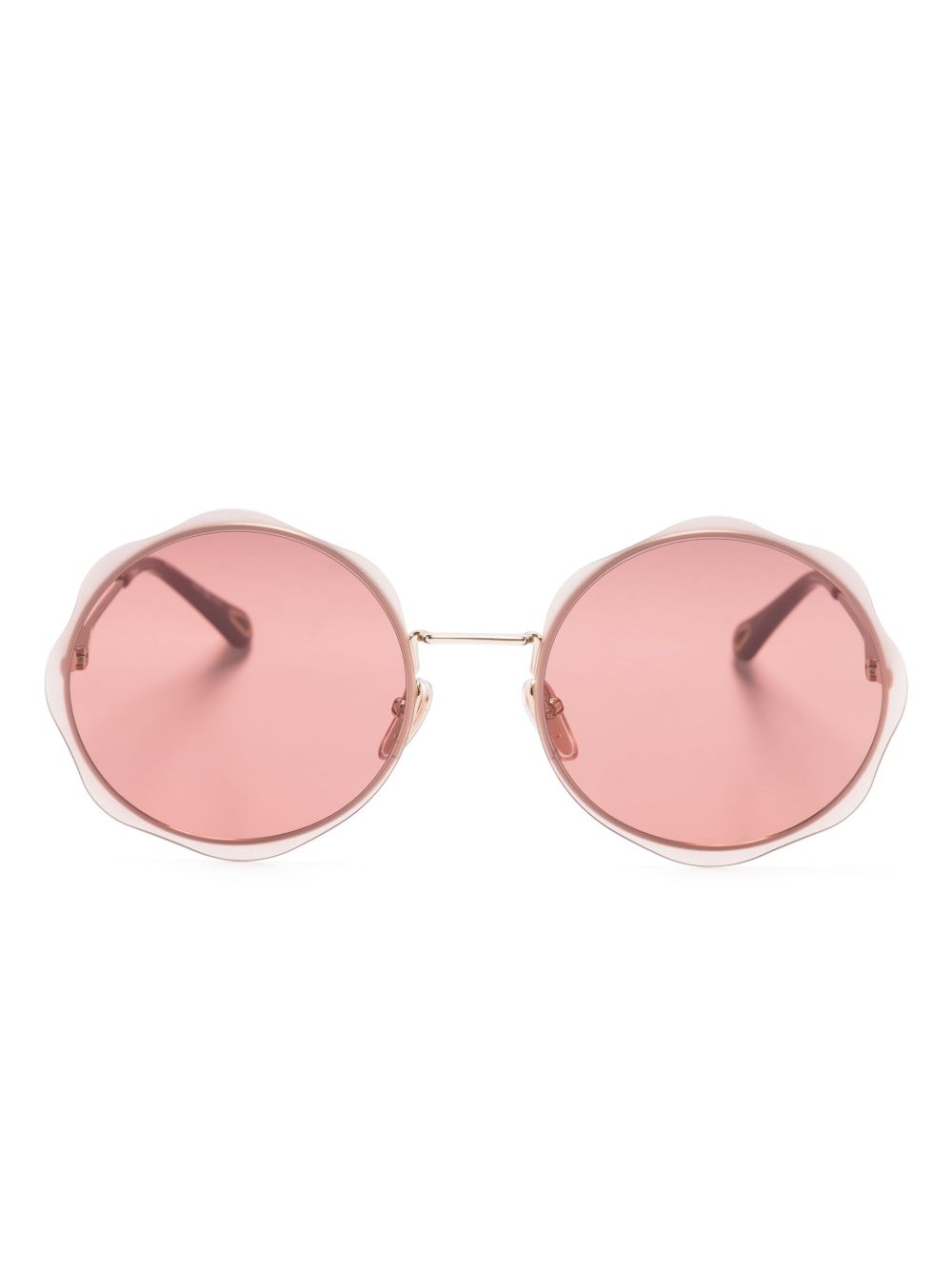 Chloé Eyewear Honoré 扇贝形边太阳眼镜 - 红色